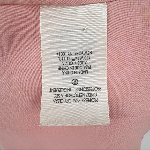 NWT Alice + Olivia Sandra Floral Wrap Mini Dress | Sz 4 | English Rose Pink - Picture 15 of 16